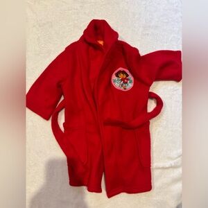 Vintage Y2K 2000s Dora The Explorer Infants 12m Red Robe Nickelodeon Character